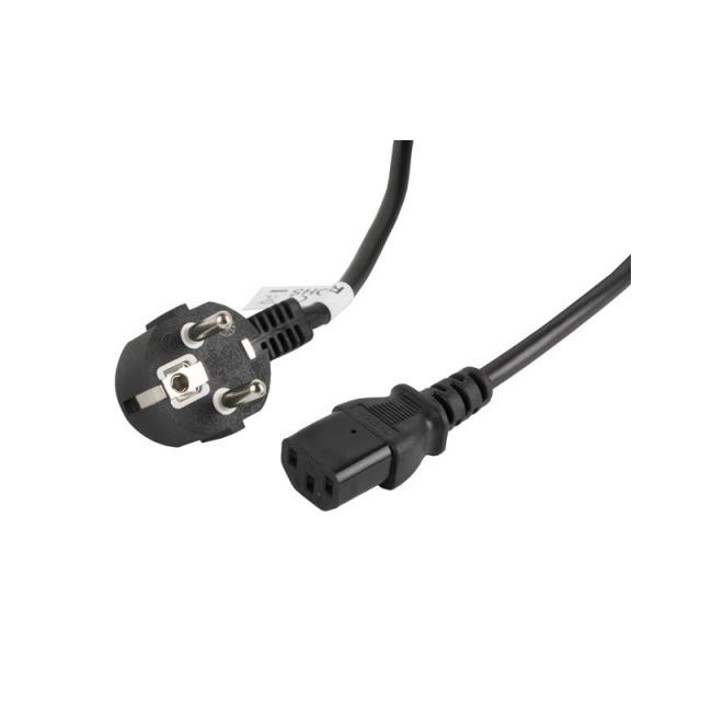 Lanberg - CA-C13C-11CC-0050-BK cable de transmisión Negro 5 m C13 acoplador CEE7/7