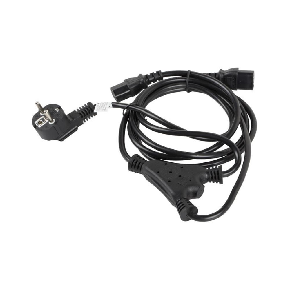 Lanberg - CA-C13C-13CC-0018-BK cable de transmisión Negro 2 m C13 acoplador CEE7/7