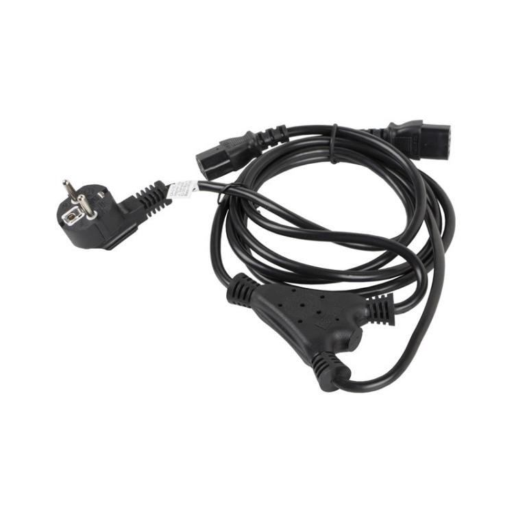 Lanberg - CA-C13C-13CC-0018-BK cable de transmisión Negro 2 m C13 acoplador CEE7/7