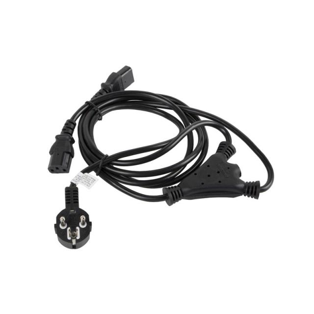 Lanberg - CA-C13C-13CC-0018-BK cable de transmisión Negro 2 m C13 acoplador CEE7/7