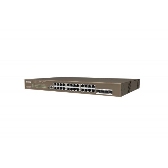 Tenda - TEG5328P-24-410W Gestionado L3 Gigabit Ethernet (10/100/1000) Energía sobre Ethernet (PoE) 1U Gris