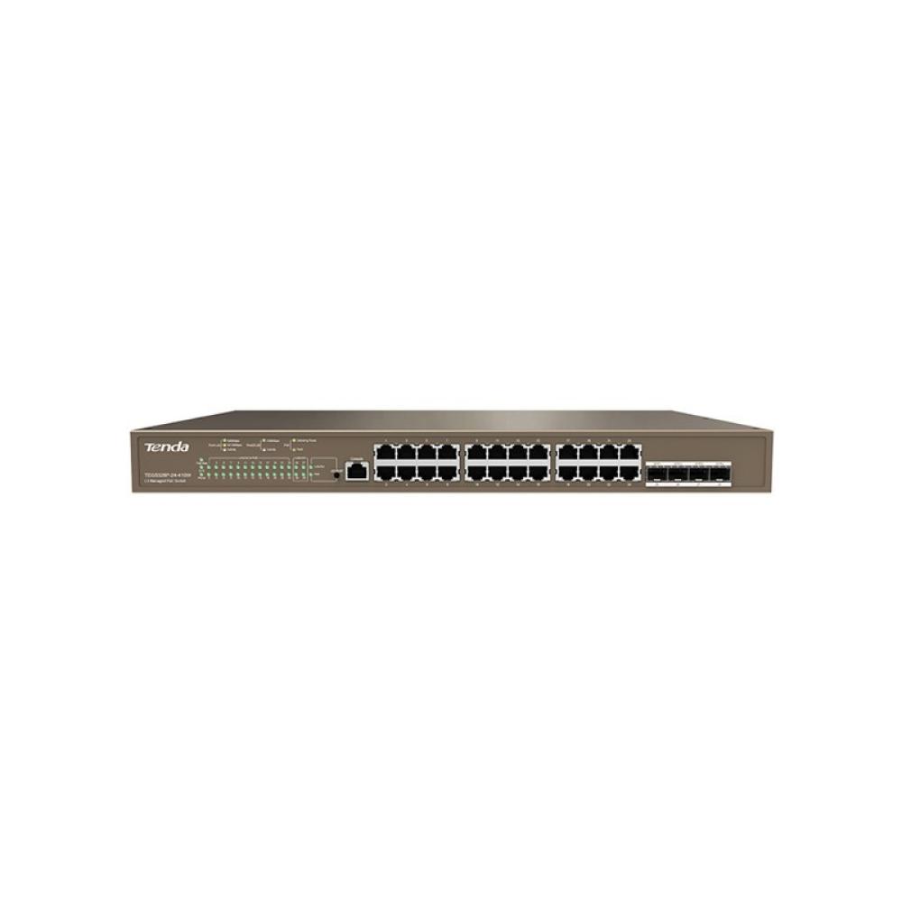 Tenda - TEG5328P-24-410W Gestionado L3 Gigabit Ethernet (10/100/1000) Energía sobre Ethernet (PoE) 1U Gris