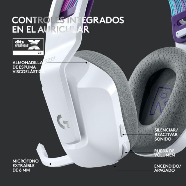 Logitech G - 981-000883 auricular y casco Auriculares Inalámbrico Diadema Juego Blanco