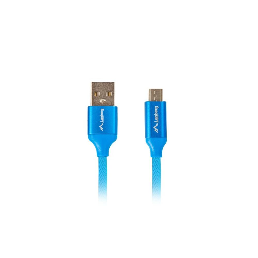 Lanberg - CA-USBM-20CU-0010-BL cable USB USB 2.0 1 m Micro-USB A USB A Azul