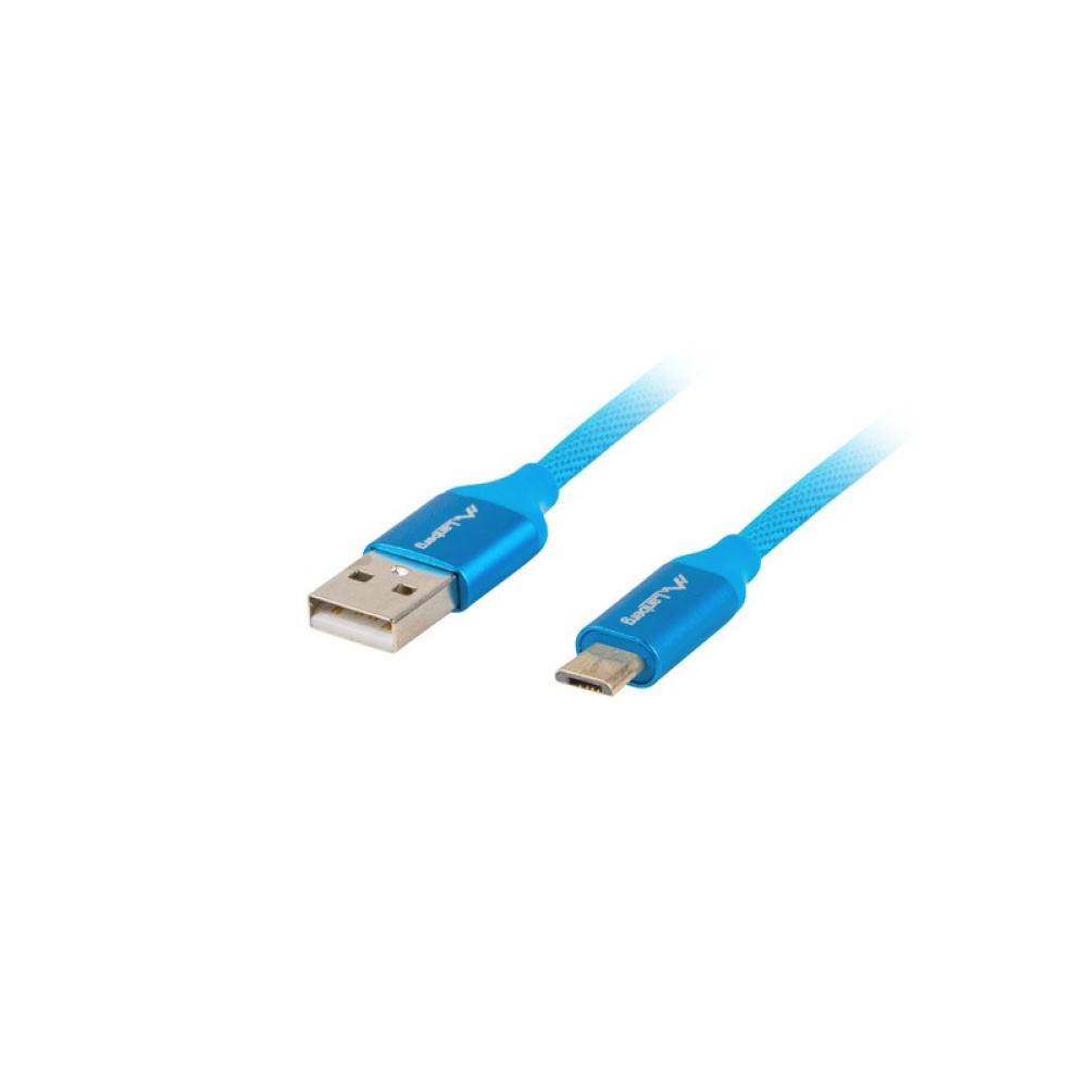 Lanberg - CA-USBM-20CU-0010-BL cable USB USB 2.0 1 m Micro-USB A USB A Azul