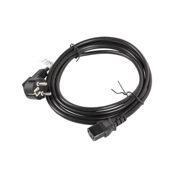 Lanberg - CA-C13C-11CC-0030-BK cable de transmisión Negro 3 m C13 acoplador CEE7/7
