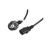 Lanberg - CA-C13C-11CC-0030-BK cable de transmisión Negro 3 m C13 acoplador CEE7/7