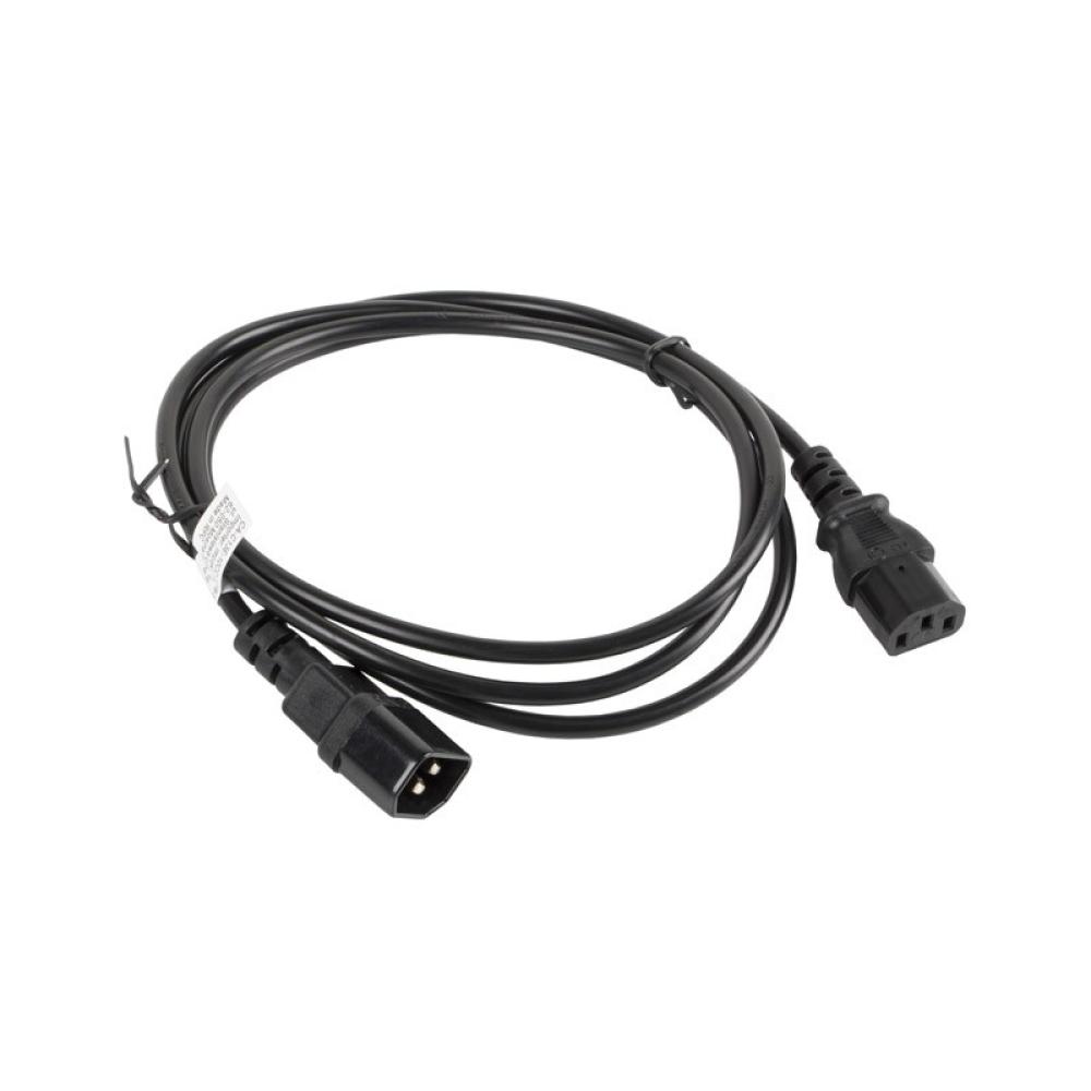 Lanberg - CA-C13E-10CC-0018-BK cable de transmisión Negro 1,8 m C13 acoplador C14 acoplador