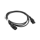 Lanberg - CA-C13E-10CC-0018-BK cable de transmisión Negro 1,8 m C13 acoplador C14 acoplador