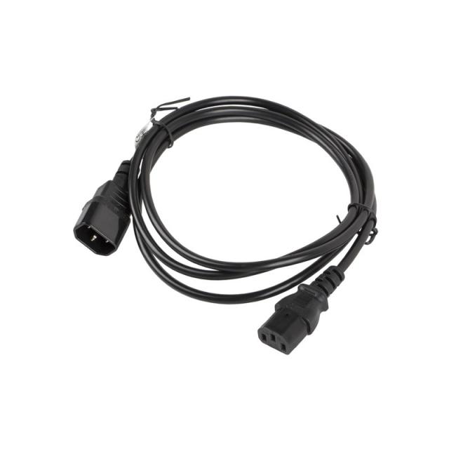 Lanberg - CA-C13E-10CC-0018-BK cable de transmisión Negro 1,8 m C13 acoplador C14 acoplador