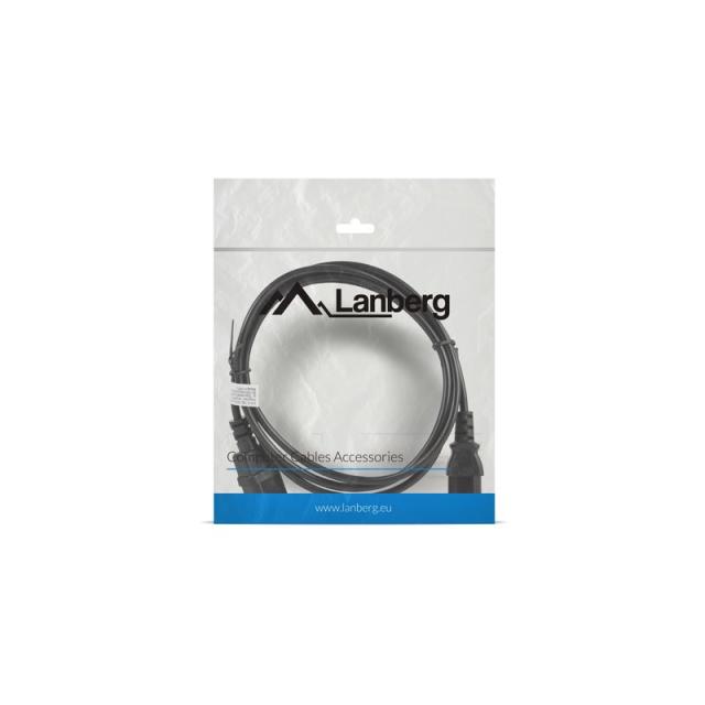 Lanberg - CA-C13E-10CC-0018-BK cable de transmisión Negro 1,8 m C13 acoplador C14 acoplador