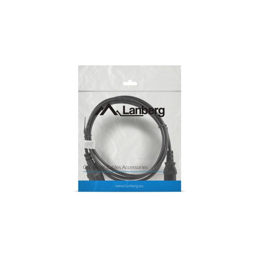 Lanberg - CA-C13E-10CC-0018-BK cable de transmisión Negro 1,8 m C13 acoplador C14 acoplador