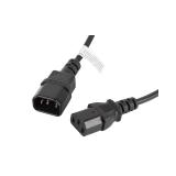 Lanberg - CA-C13E-10CC-0018-BK cable de transmisión Negro 1,8 m C13 acoplador C14 acoplador