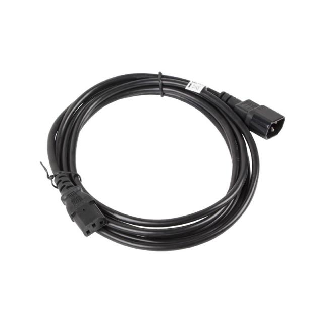 Lanberg - CA-C13E-11CC-0030-BK cable de transmisión Negro 3 m C13 acoplador C14 acoplador