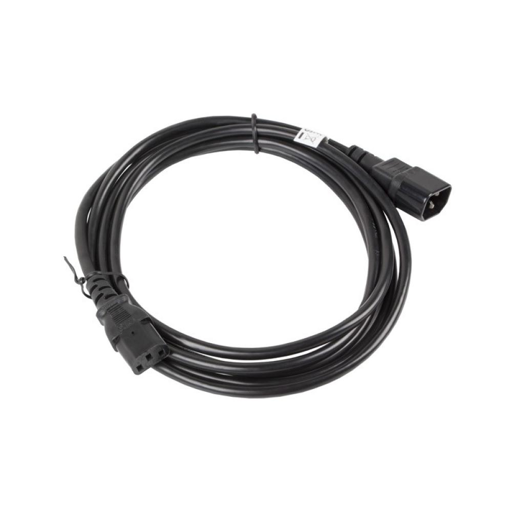 Lanberg - CA-C13E-11CC-0030-BK cable de transmisión Negro 3 m C13 acoplador C14 acoplador