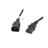 Lanberg - CA-C13E-11CC-0030-BK cable de transmisión Negro 3 m C13 acoplador C14 acoplador