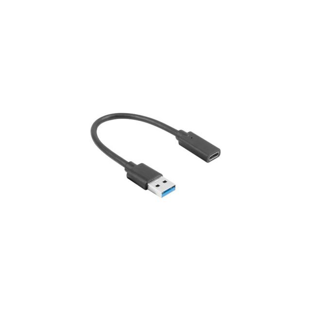 Lanberg - AD-UC-UA-03 cable USB USB 3.2 Gen 1 (3.1 Gen 1) 0,15 m USB type A USB Tipo C Negro