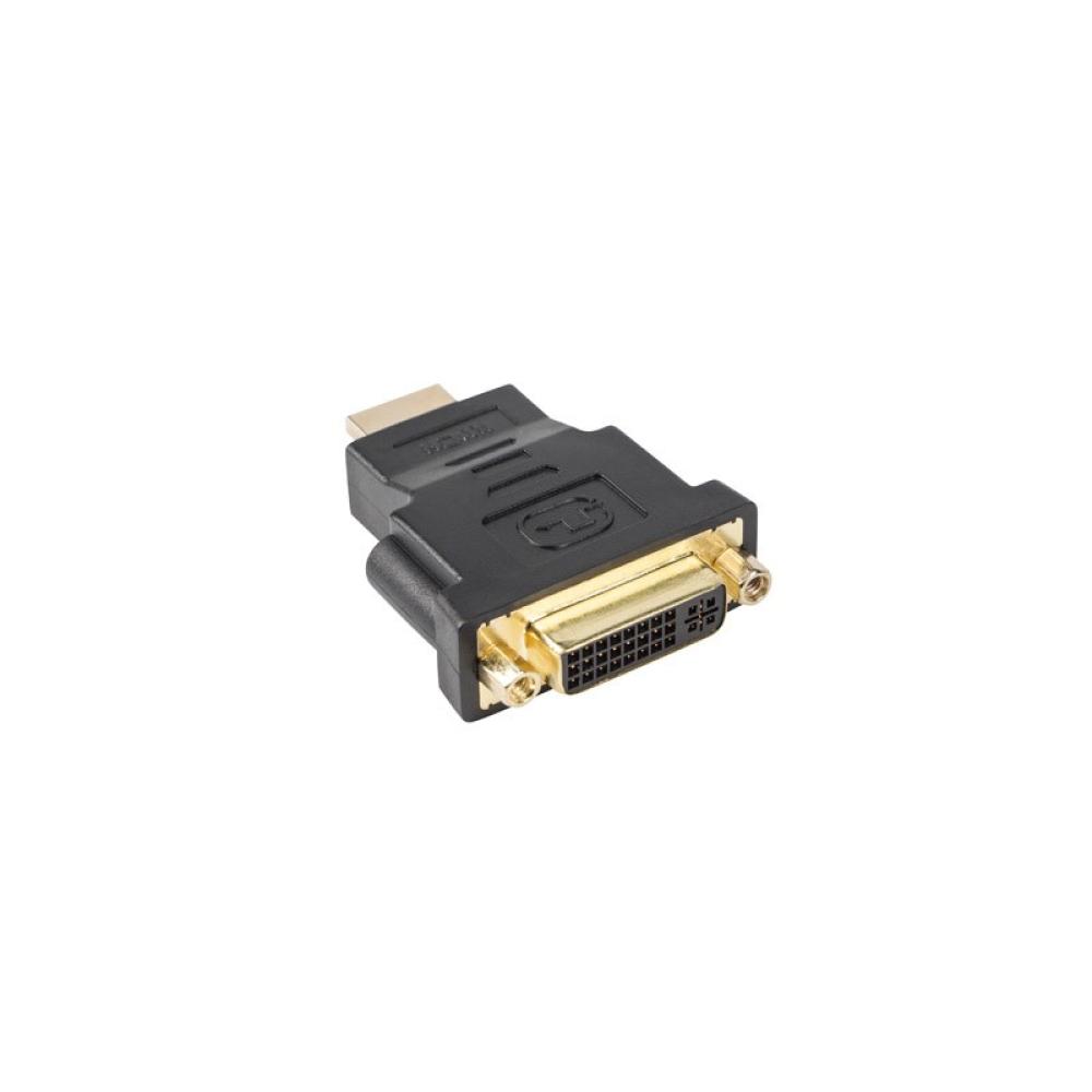Lanberg - AD-0014-BK cambiador de género para cable HDMI DVI-D (F) (24 + 5) Negro
