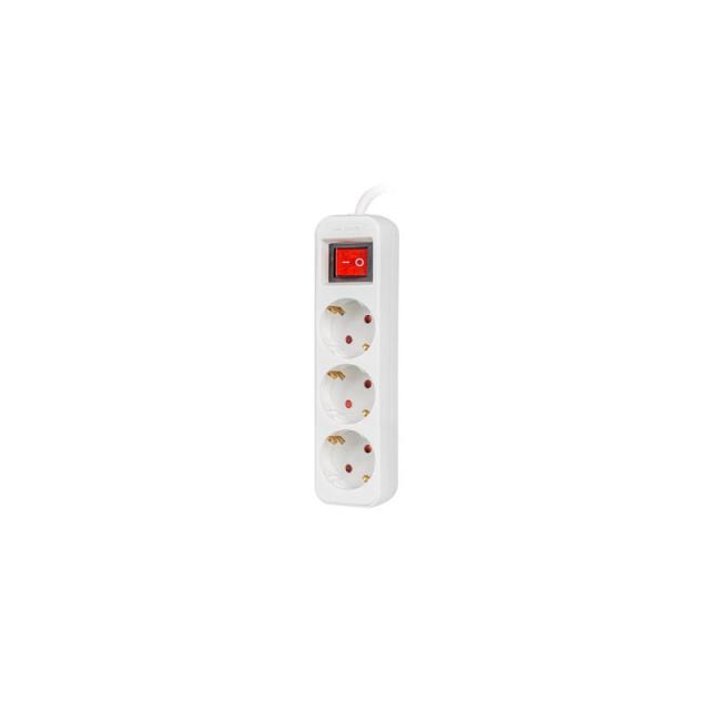 Lanberg - PS1-03F-0150-W base múltiple 1,5 m 3 salidas AC Interior Blanco