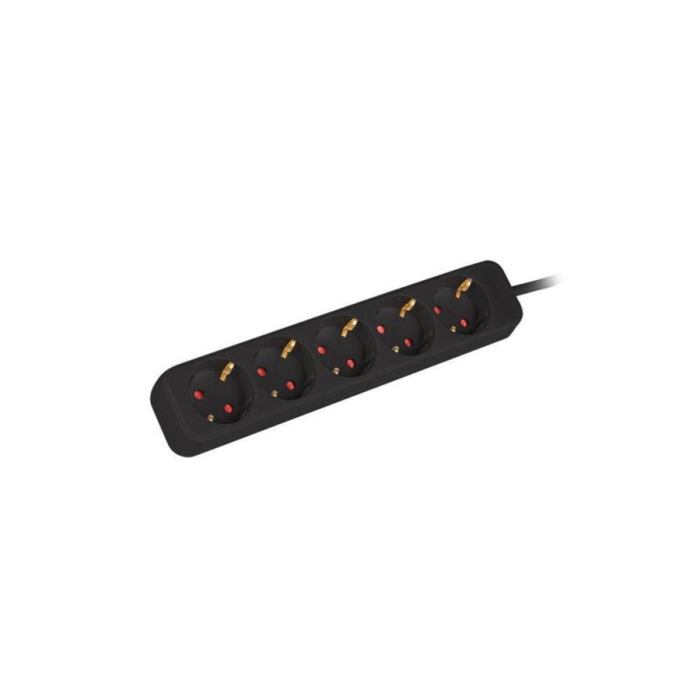 Lanberg - PS0-05F-0150-BK base múltiple 1,5 m 5 salidas AC Interior Negro