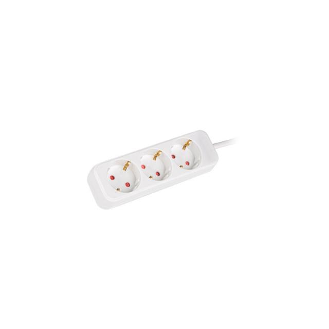 Lanberg - PS0-03F-0150-W base múltiple 1,5 m 3 salidas AC Interior Blanco