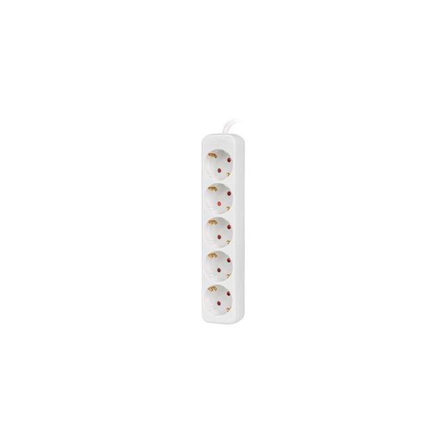 Lanberg - PS0-05F-0300-W base múltiple 3 m 5 salidas AC Interior Blanco