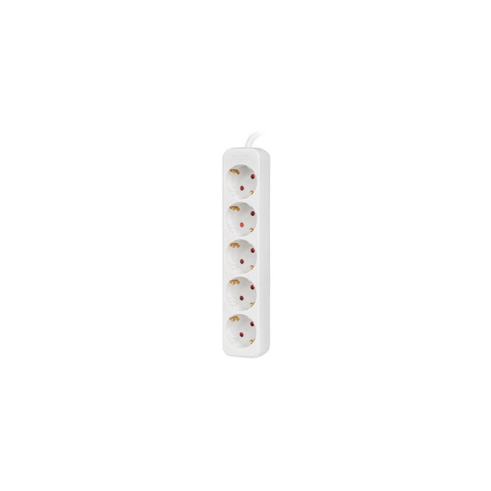 Lanberg - PS0-05F-0300-W base múltiple 3 m 5 salidas AC Interior Blanco