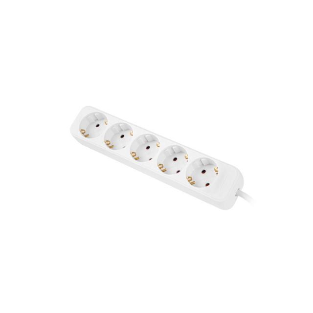 Lanberg - PS0-05F-0300-W base múltiple 3 m 5 salidas AC Interior Blanco