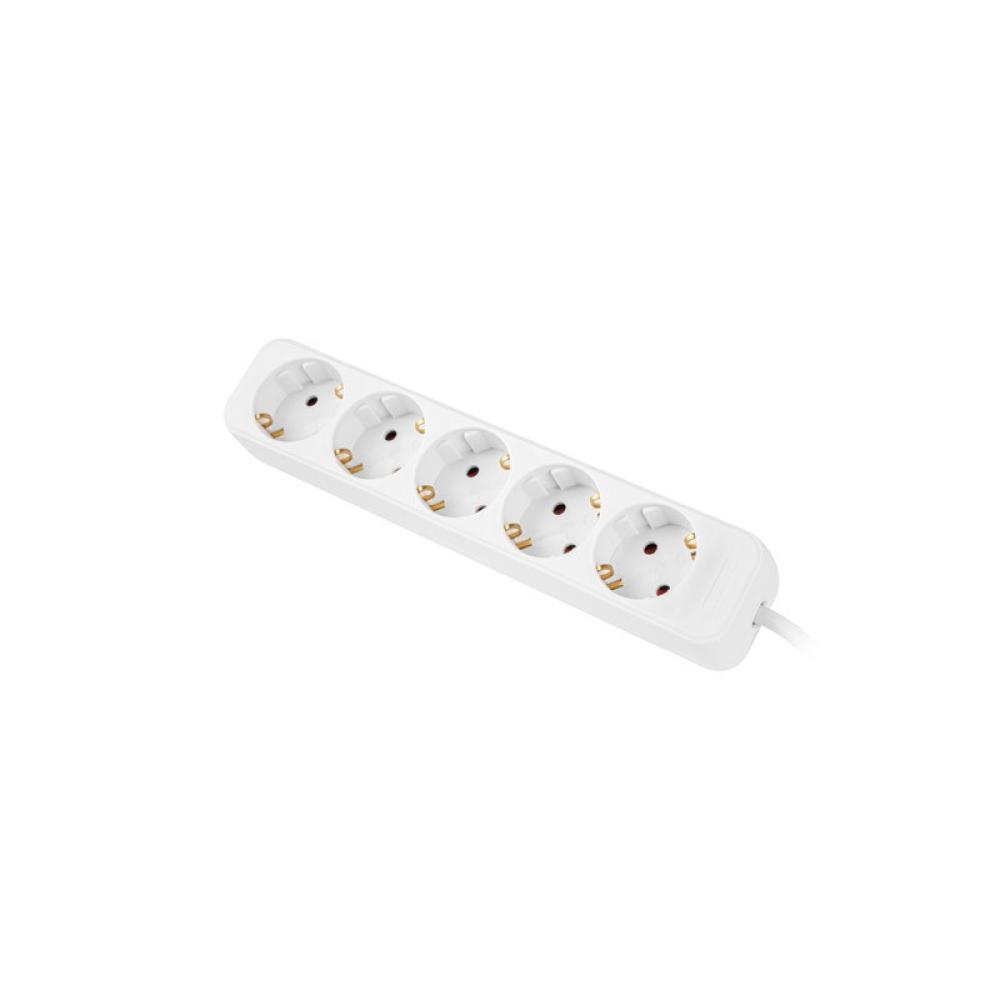 Lanberg - PS0-05F-0300-W base múltiple 3 m 5 salidas AC Interior Blanco