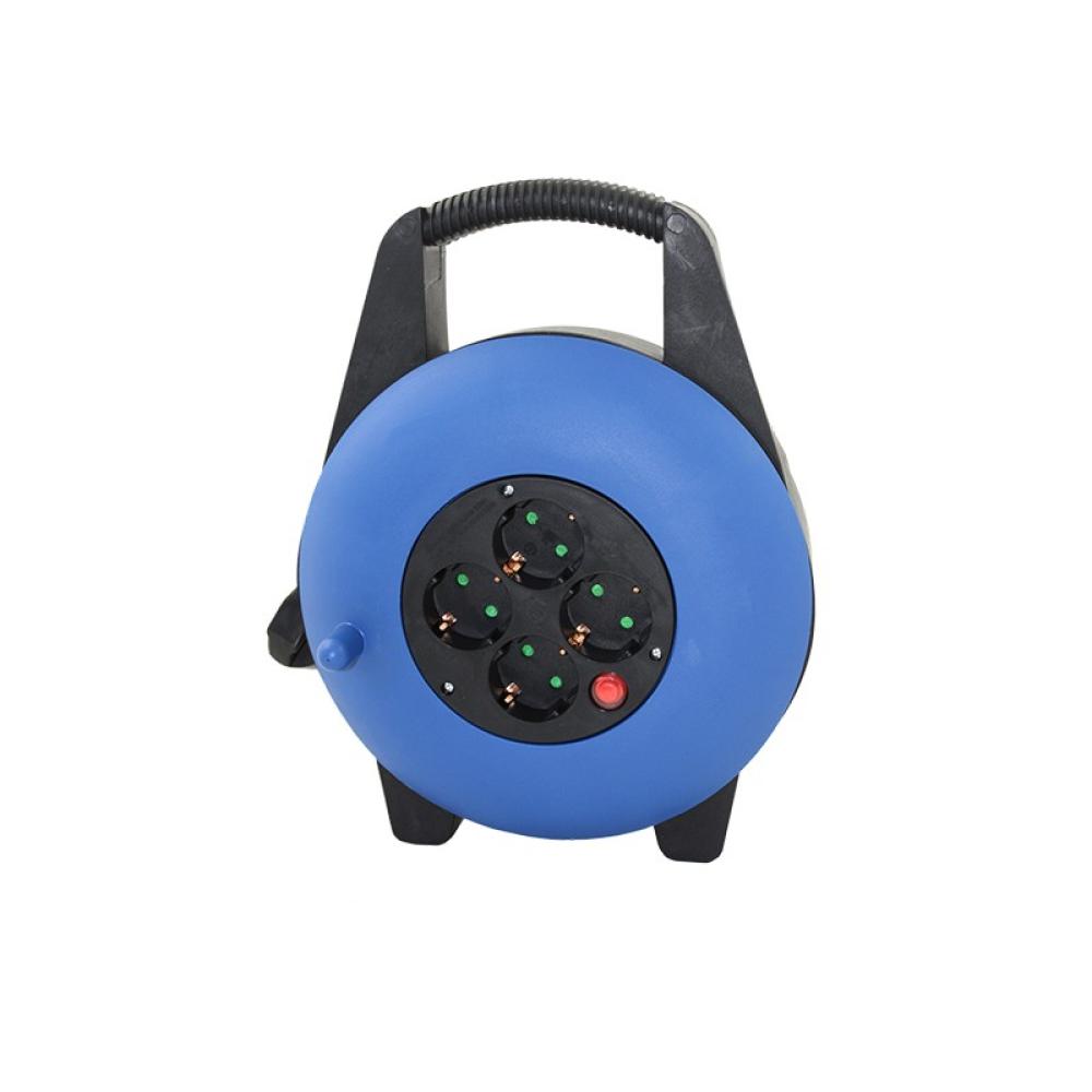 Silver Electronics - Enrollacables Multienchufe de 4 salidas y 15 metros de cable