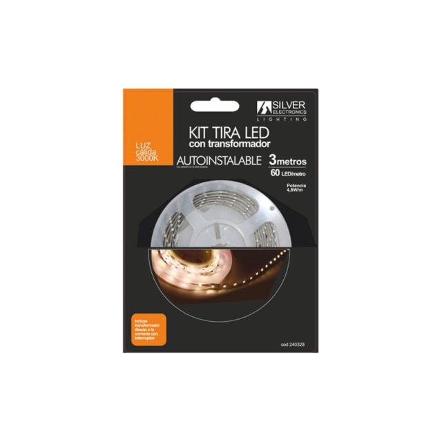 Silver Electronics - KIT tira LED 3m 4,8W/m 3000K