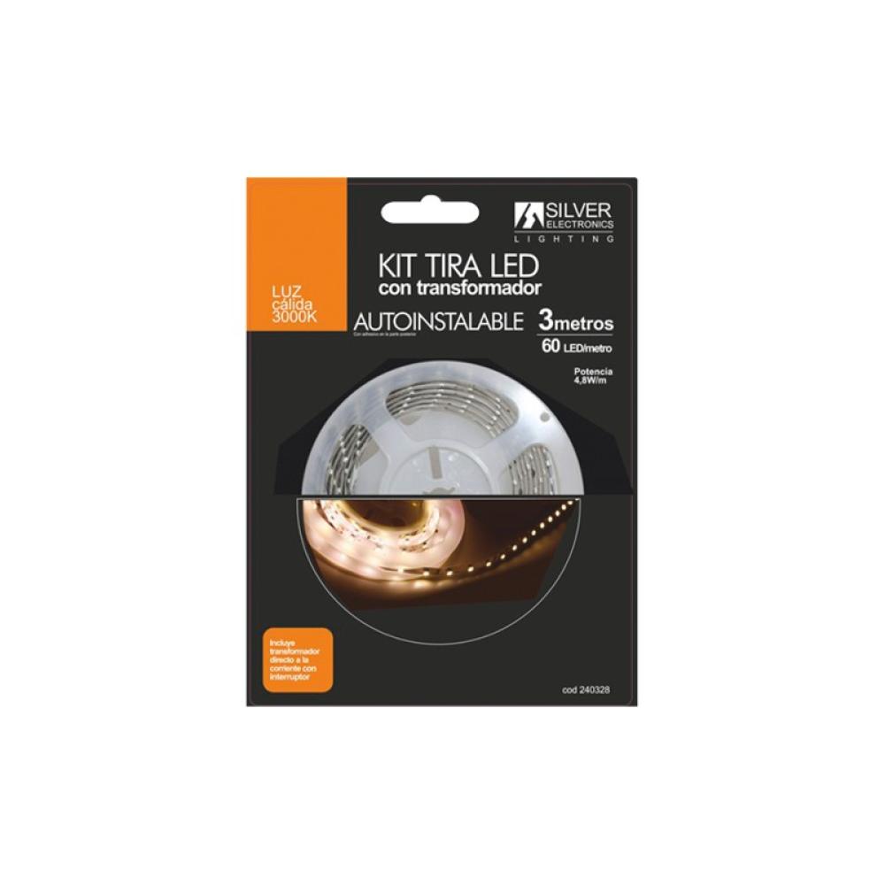 Silver Electronics - KIT tira LED 3m 4,8W/m 3000K