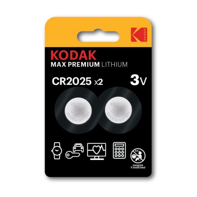 Kodak - 30423008 pila doméstica Batería de un solo uso CR2025 Litio