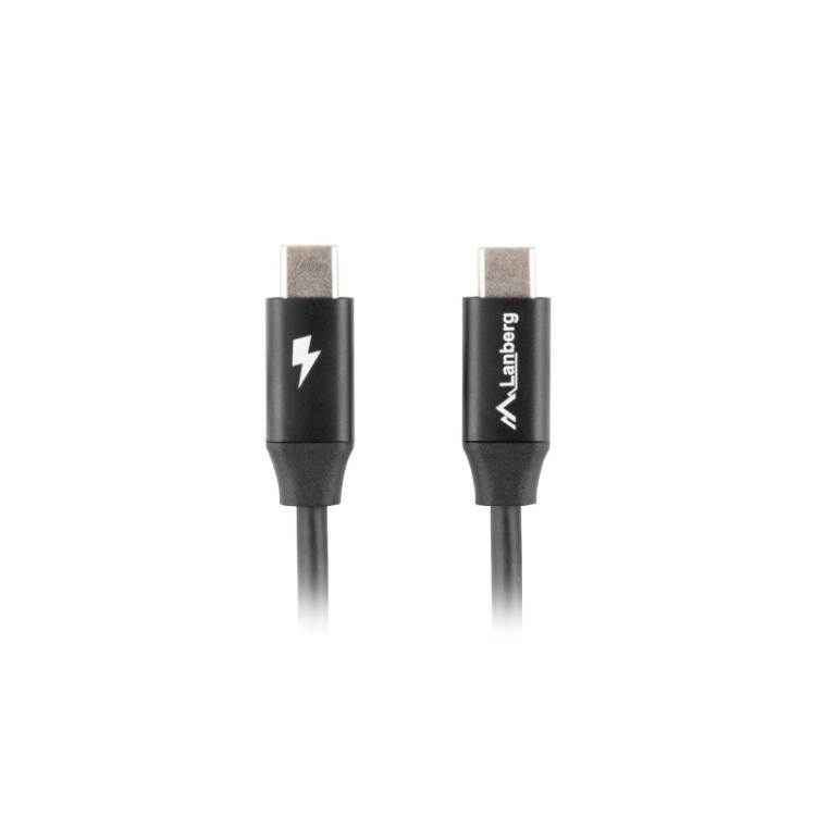Lanberg - CA-CMCM-40CU-0018-BK cable USB USB 2.0 1,8 m USB C Negro