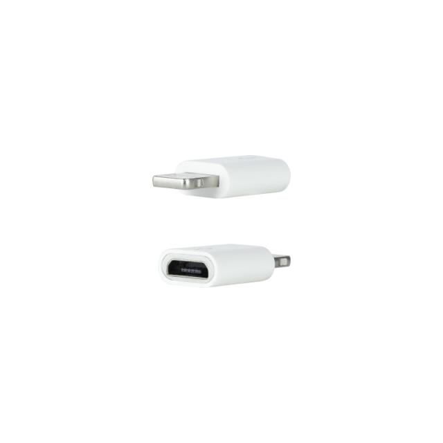 Nanocable - Adaptador Lightning a Micro USB, Lightning/M-Micro B/H Blanco