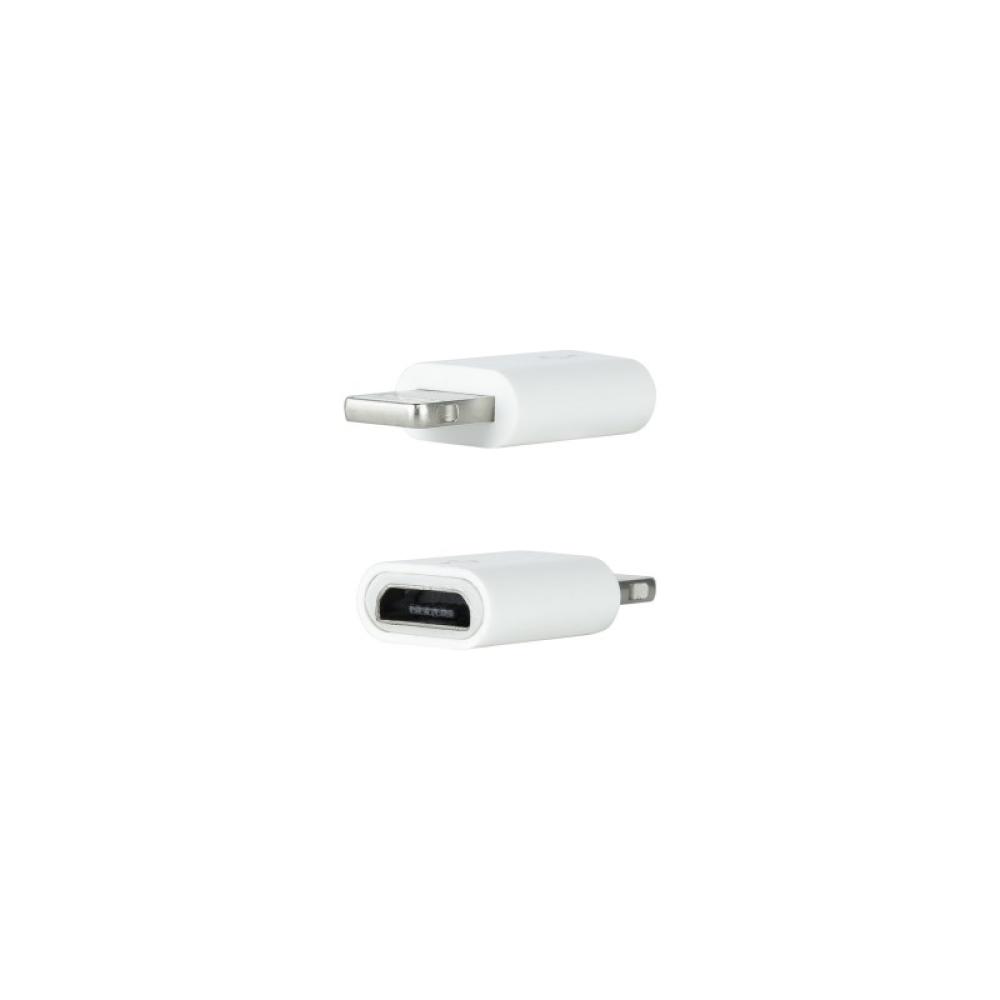 Nanocable - Adaptador Lightning a Micro USB, Lightning/M-Micro B/H Blanco