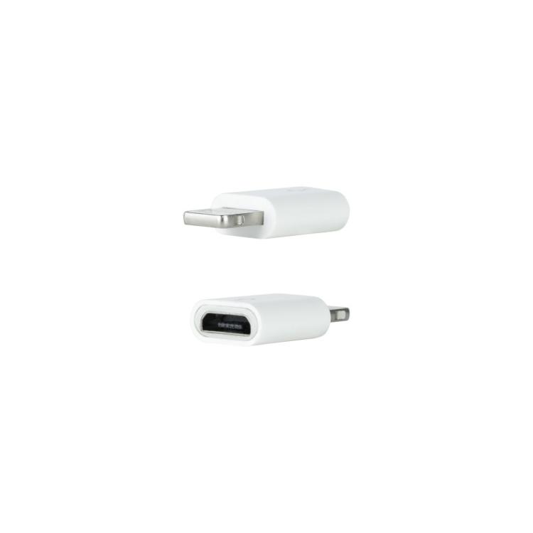 Nanocable - Adaptador Lightning a Micro USB, Lightning/M-Micro B/H Blanco