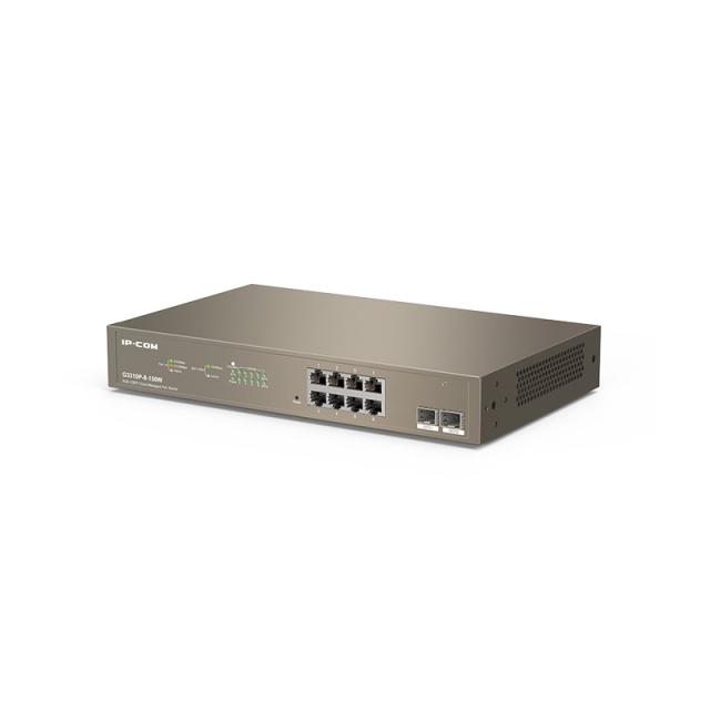 IP-COM Networks - G3310P-8-150W switch Gestionado L2 Gigabit Ethernet (10/100/1000) Energía sobre Ethernet (PoE) Gris
