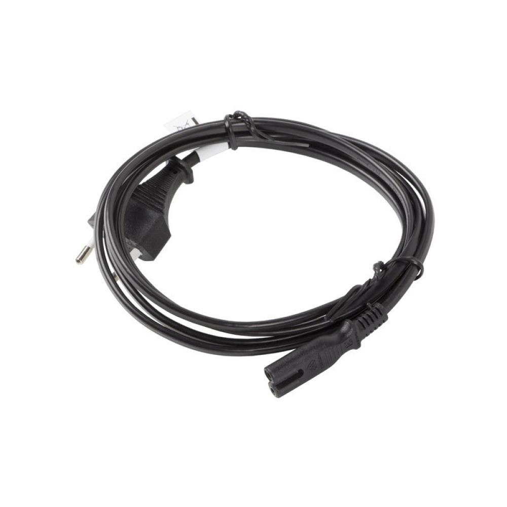 Lanberg - CA-C7CA-11CC-0030-BK cable de transmisión Negro 3 m CEE7/16 C7 acoplador