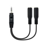 Nanocable - 10.24.1200 cable de audio 0,15 m 2 x 3.5mm 3,5mm Negro