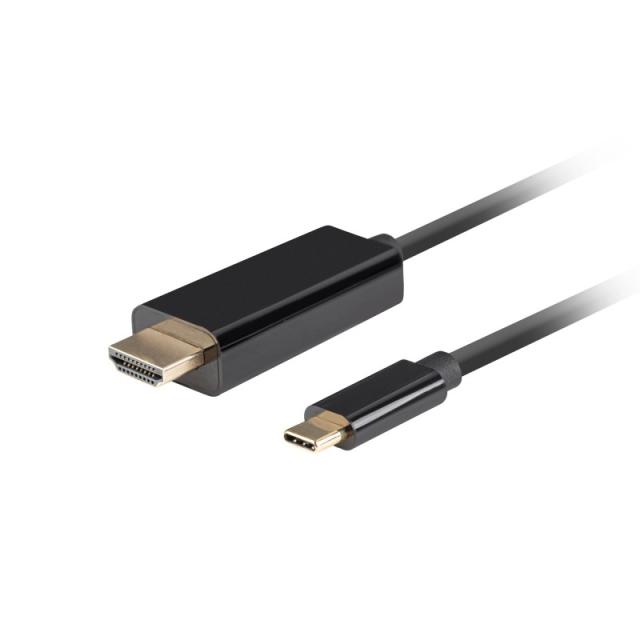 Lanberg - CA-CMHD-10CU-0005-BK adaptador de cable de vídeo 0,5 m USB Tipo C HDMI Negro