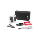Lanberg - KIT DE HERRAMIENTAS PARA REDES NT-0301 - TESTER - PELACABLES - CRIMPADORA - HERRAMIENTA DE I