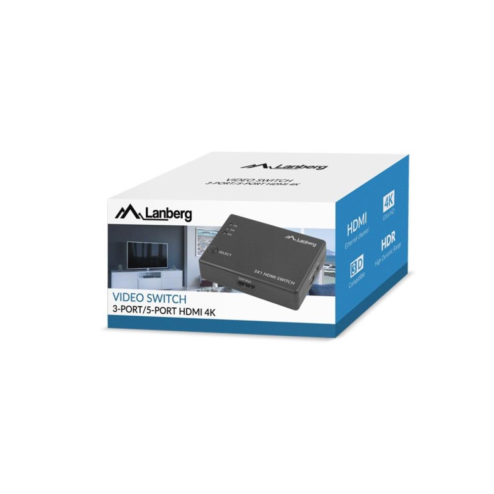 Lanberg - SWV-HDMI-0003 interruptor de video