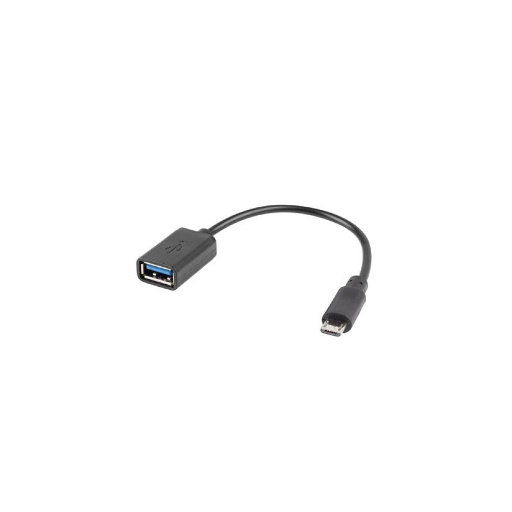 Lanberg - AD-OTG-UM-01 cable USB USB 2.0 0,15 m Micro-USB A USB A Negro