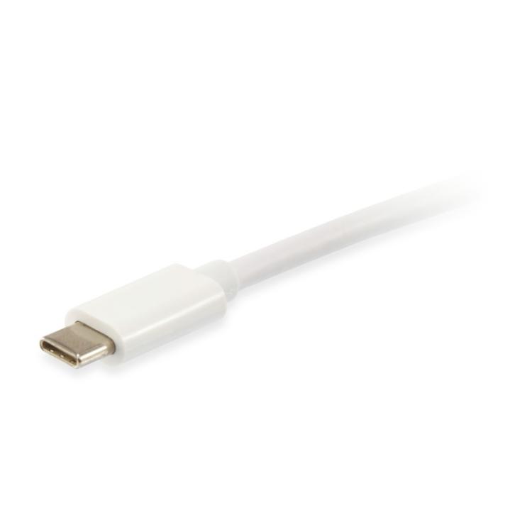 Equip - 128351 Cable USB 3.2 Gen 2 C a C, M/M, 1,0m, PD 60W , 4K/60Hz, 5Gbps, Blanco