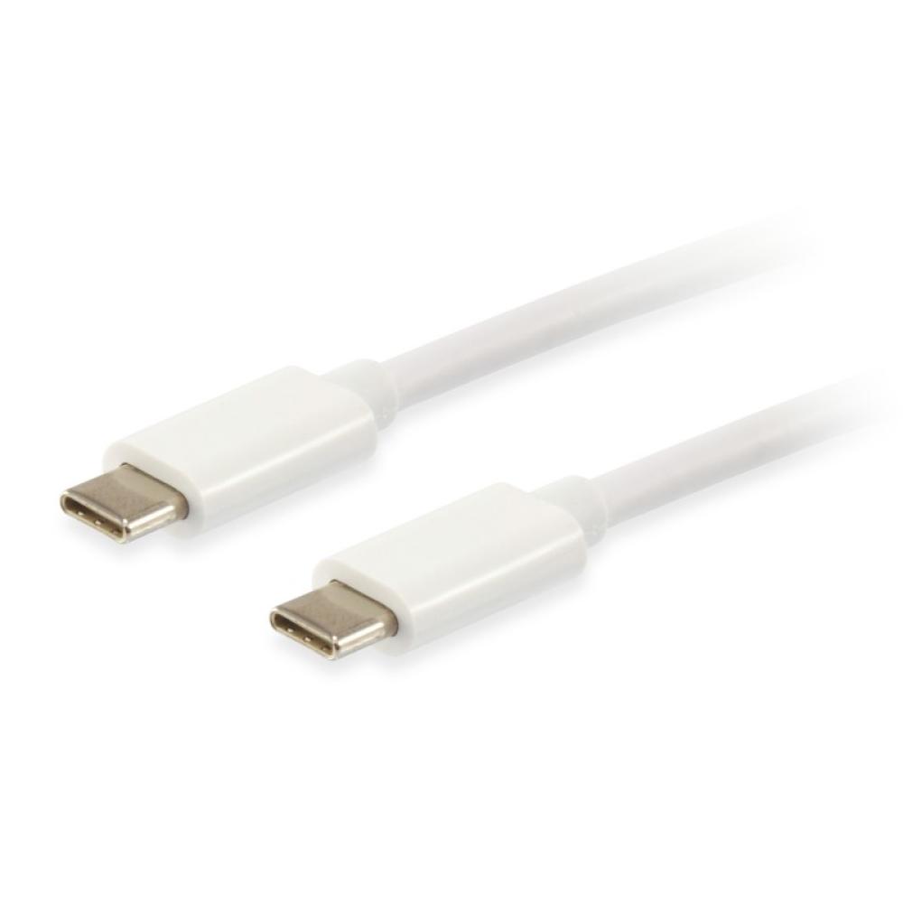 Equip - 128351 Cable USB 3.2 Gen 2 C a C, M/M, 1,0m, PD 60W , 4K/60Hz, 5Gbps, Blanco