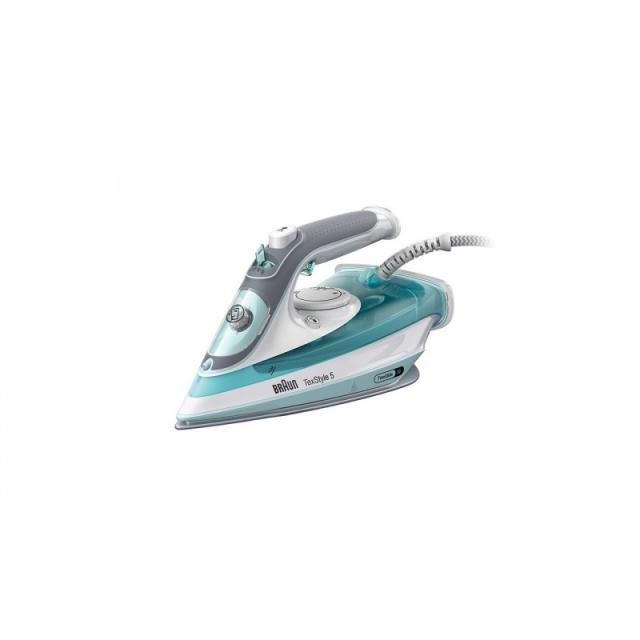 Braun - TexStyle 3 SI 5017 GR Plancha a vapor Suela de cerámica 2700 W Gris, Turquesa, Blanco