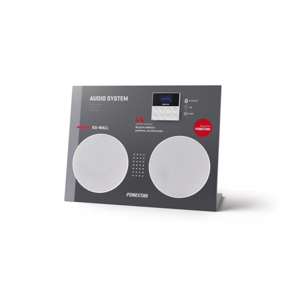 Fonestar - KS-WALL sistema de audio para el hogar Minicadena de música para uso doméstico 30 W Negro, Gris, Blanco