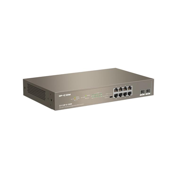 IP-COM Networks - G1110P-8-150W switch Gigabit Ethernet (10/100/1000) Energía sobre Ethernet (PoE) 1U Gris