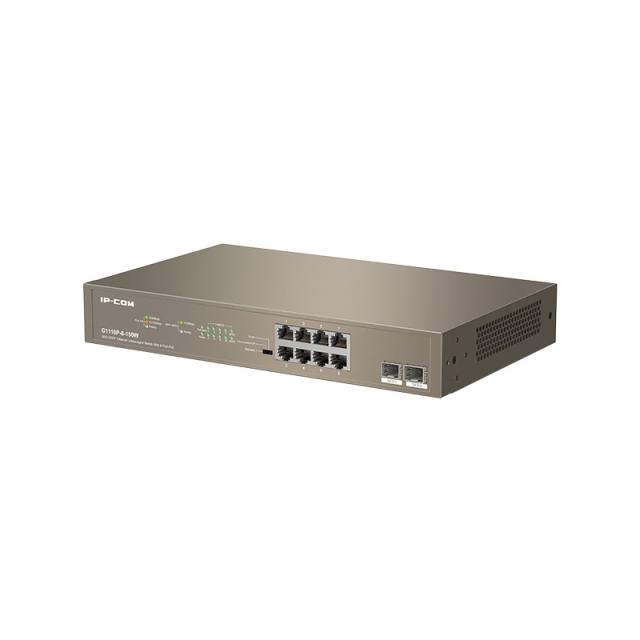 IP-COM Networks - G1110P-8-150W switch Gigabit Ethernet (10/100/1000) Energía sobre Ethernet (PoE) 1U Gris